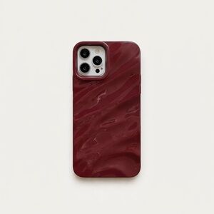 iPhone Case Glossy Burgundy Three Dimensional Wave Ripple Pattern Soft TPU